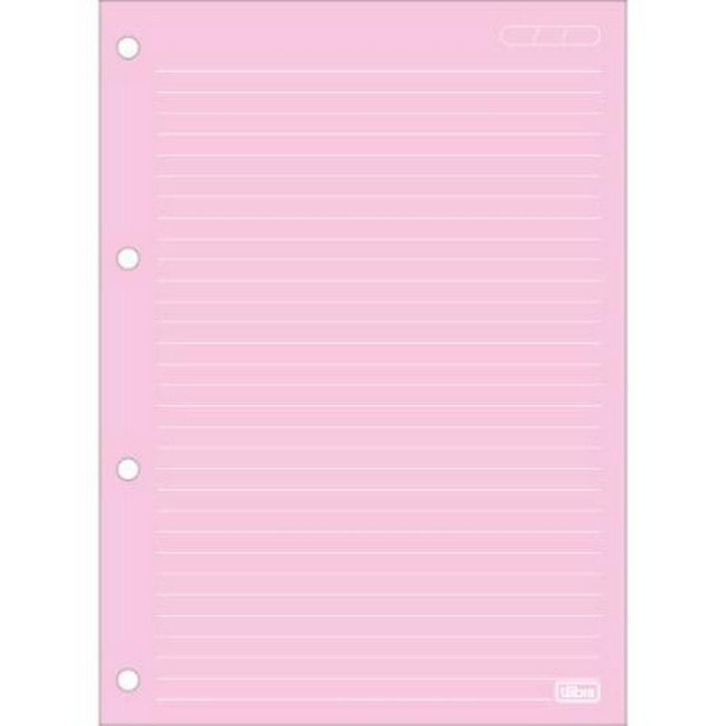 BLOCO PARA FICHARIO 80 FOLHAS ARGOLADO COLORIDO 90G TILIBRA - REF. 34293 - PACOTE COM 5 UNIDADES