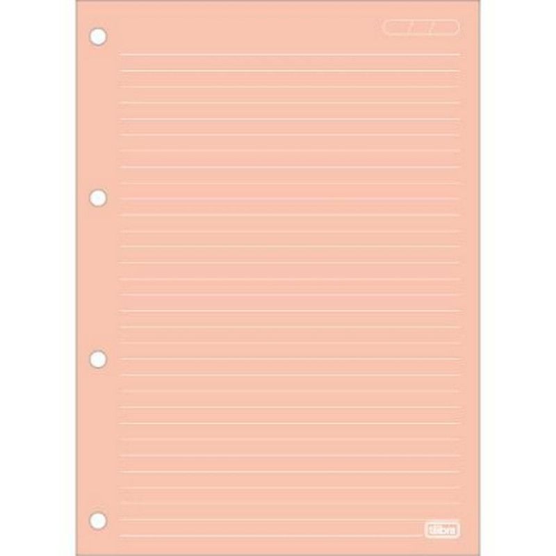 BLOCO PARA FICHARIO 80 FOLHAS ARGOLADO COLORIDO 90G TILIBRA - REF. 34293 - PACOTE COM 5 UNIDADES
