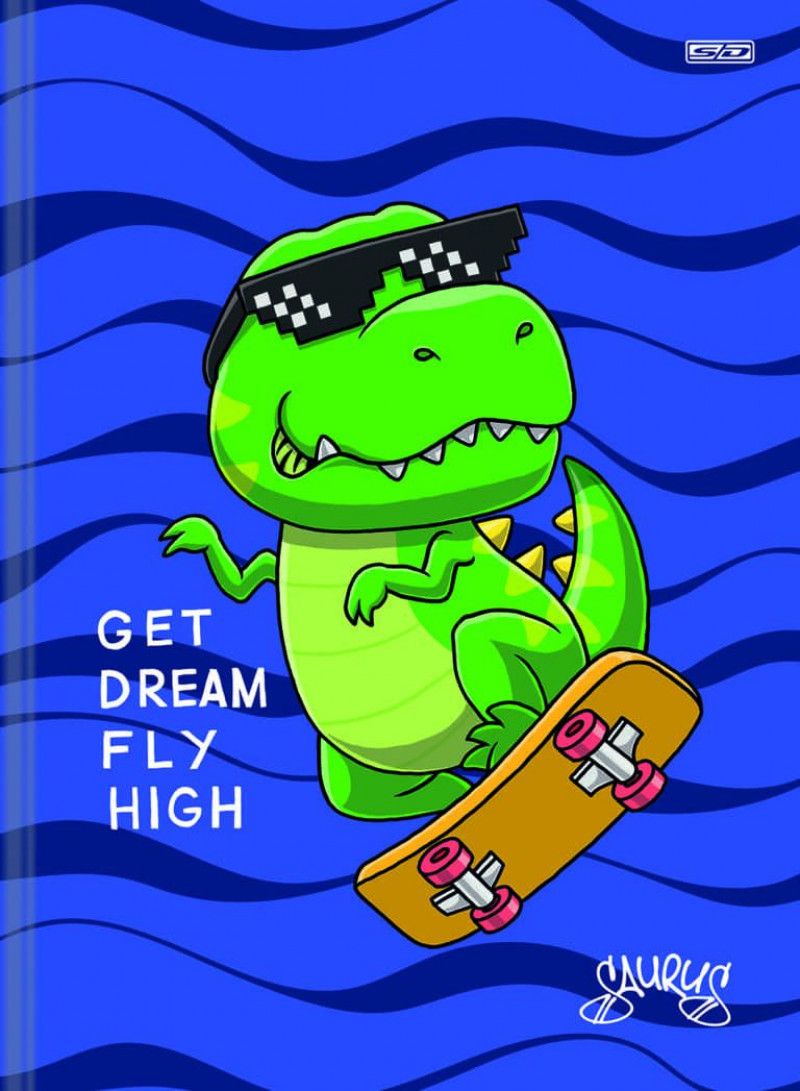 CADERNO BROCHURAO CAPA DURA 80 FOLHAS SAURUS SAO DOMINGOS - REF. 223076 - PACOTE COM 5 UNIDADES