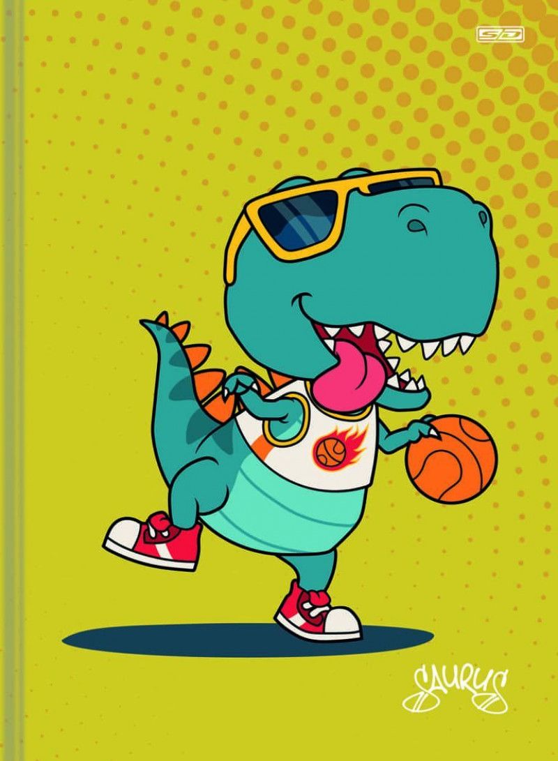 CADERNO BROCHURAO CAPA DURA 80 FOLHAS SAURUS SAO DOMINGOS - REF. 223076 - PACOTE COM 5 UNIDADES
