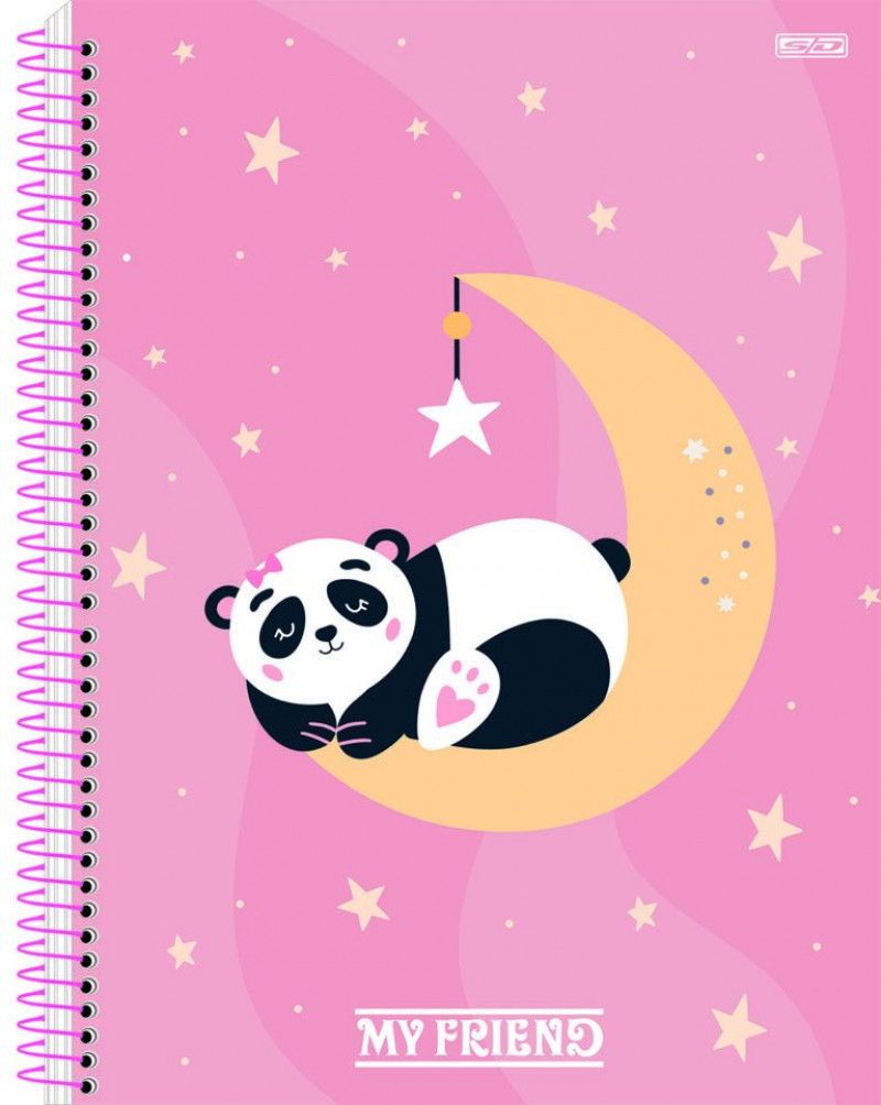 CADERNO 10 MATERIAS CAPA DURA 160 FOLHS MY FRIEND SAO DOMINGOS - REF. 233062 - PACOTE COM 4 UNIDADES