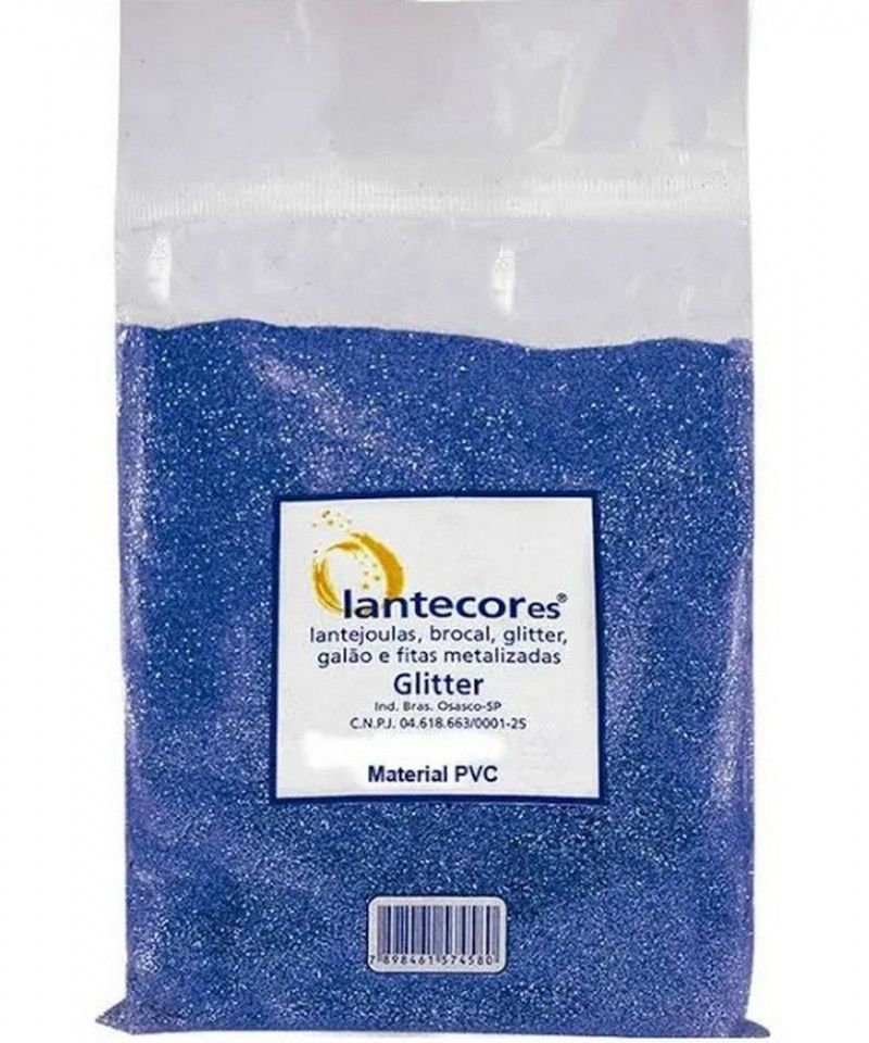 GLITER 100G PVC LANTECOR - REF. AZUL ROYAL - 1 UNIDADE