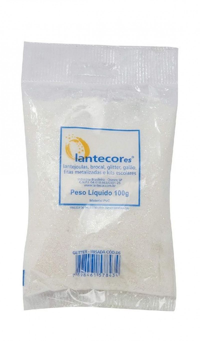 GLITER 100G PVC LANTECOR - REF. BRANCO - 1 UNIDADE