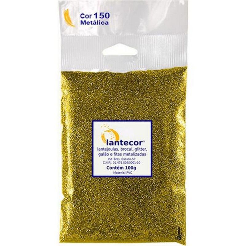 GLITER 100G PVC LANTECOR - REF. OURO - 1 UNIDADE