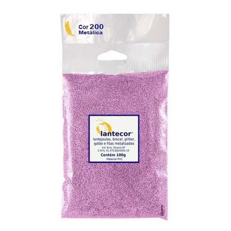 GLITER 100G PVC LANTECOR - REF. ROSA - 1 UNIDADE