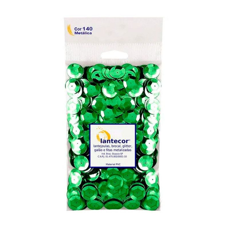 LANTEJOULA 6MM COM 1000 LANTECOR - VERDE BANDEIRA - 1 UNIDADE