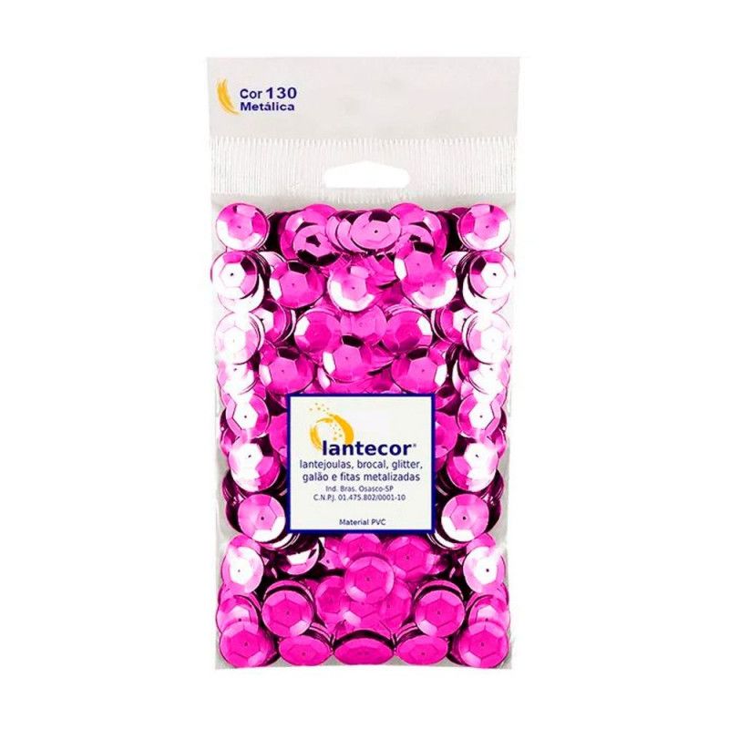 LANTEJOULA 10MM COM 1000 LANTECOR - REF. PINK - 1 UNIDADE