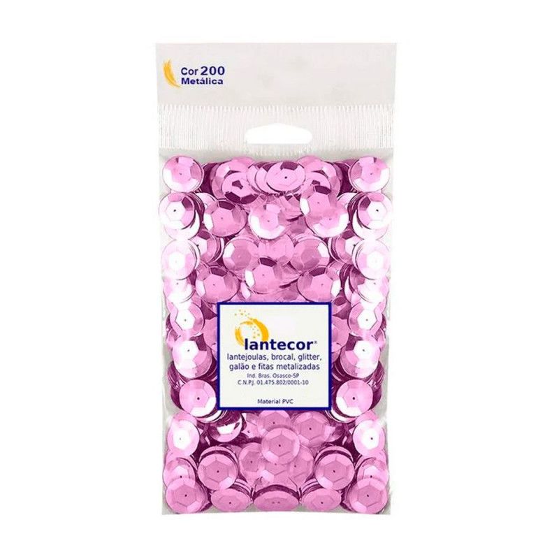 LANTEJOULA 10MM COM 1000 LANTECOR - ROSA - 1 UNIDADE