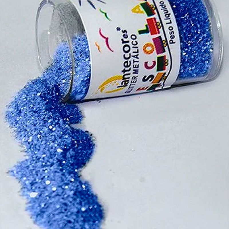 GLITER 3G PVC LANTECOR - REF. AZUL ROYAL - PACOTE COM 12 UNIDADES
