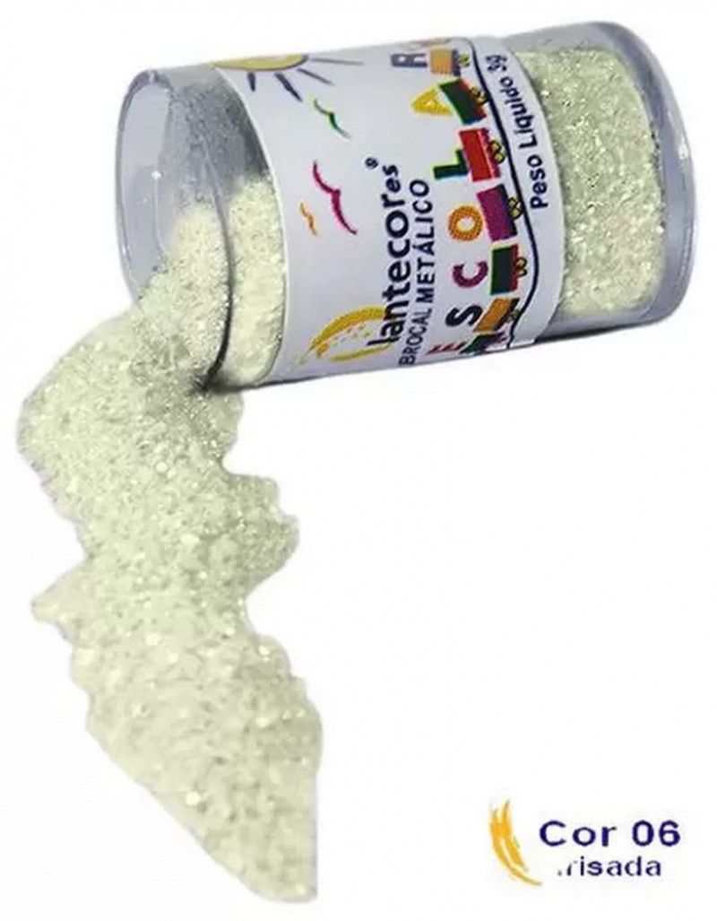 GLITER 3G PVC LANTECOR - REF. BRANCO - PACOTE COM 12 UNIDADES