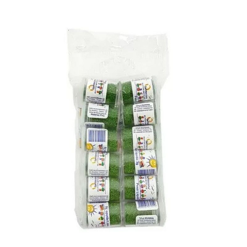 GLITER 3G PVC LANTECOR - REF. VERDE LIMAO - PACOTE COM 12 UNIDADES