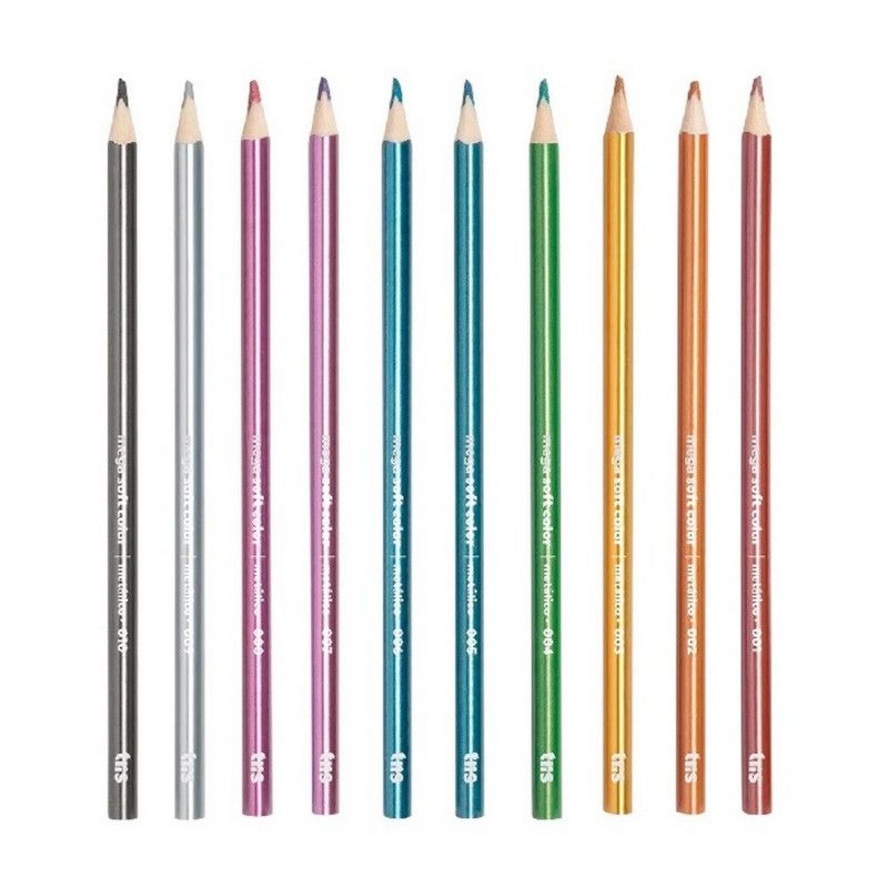 LAPIS 10 CORES MEGA SOFT COLOR METALICO TRIS - REF. 616636 - PACOTE COM 6 UNIDADES