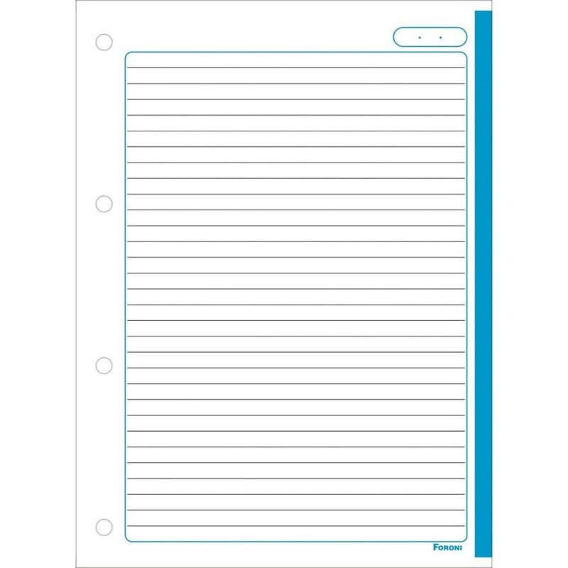 BLOCO PARA FICHARIO 80 FOLHAS COLORIDO FORONI - REF. 8957 - PACOTE COM 5 UNIDADES