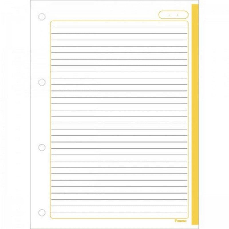 BLOCO PARA FICHARIO 80 FOLHAS COLORIDO FORONI - REF. 8957 - PACOTE COM 5 UNIDADES