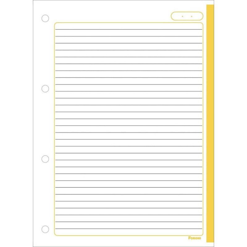 BLOCO PARA FICHARIO 80 FOLHAS COLORIDO FORONI - REF. 8957 - PACOTE COM 5 UNIDADES