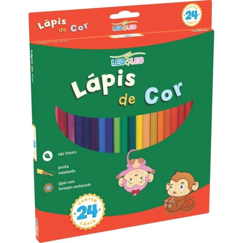 LAPIS 24 CORES SEXTAVADO LEO E LEO - REF. 4449 - PACOTE COM 6 UNIDADES