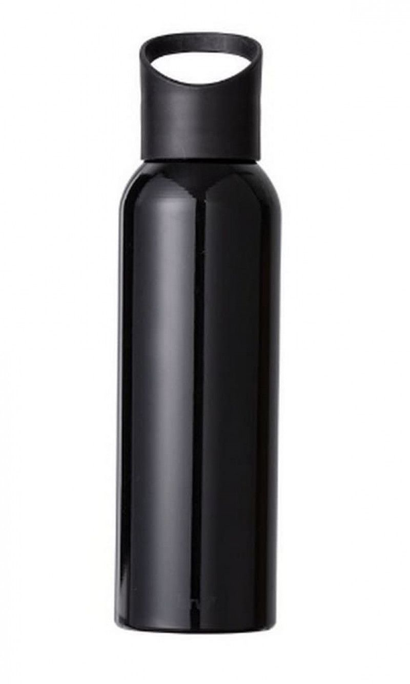 GARRAFA 600ML ALUMINIO COM TAMPA BRW - REF. GA0160 PRETO - 1 UNIDADE