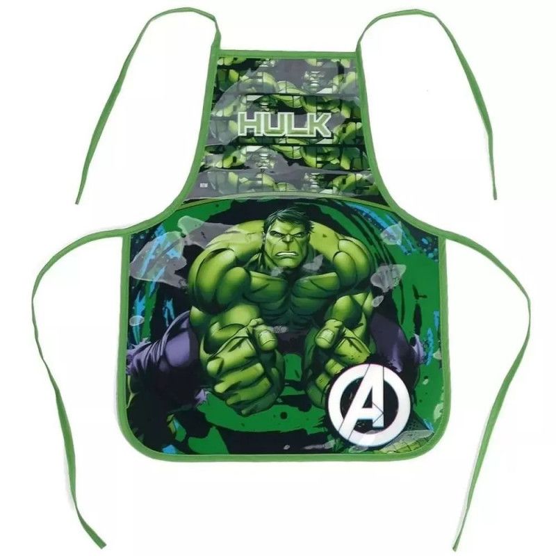AVENTAL ESCOLAR AVENGERS VERDE LUXCEL - 1 UNIDADE - REF. AV55572AG-VD