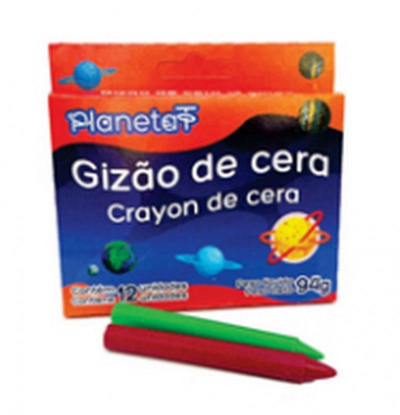 GIZAO DE CERA 12 CORES PLANETA - REF. 4-1002.63.99 - PACOTE COM 12 UNIDADES