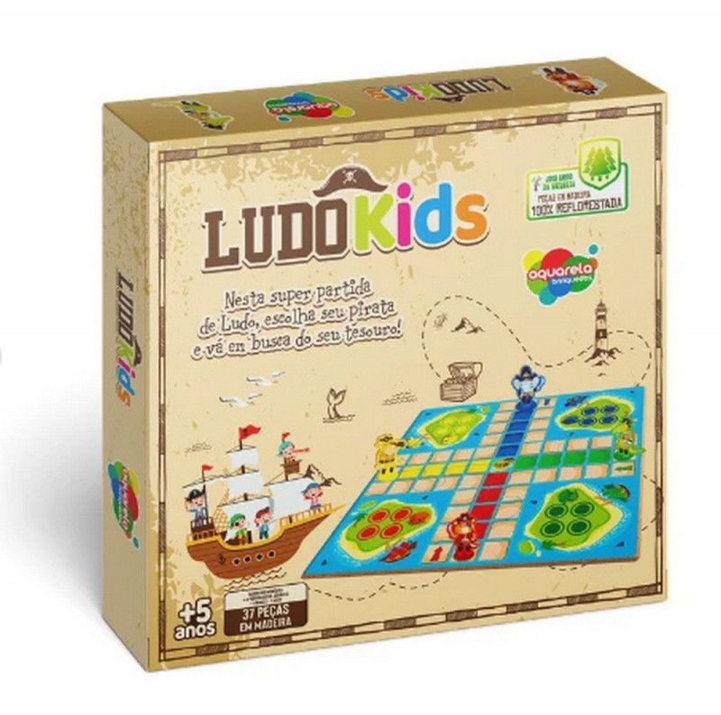 JOGO LUDO KIDS 37 PECAS MADEIRA 162 AQUARELA - REF. 162 - 1 UNIDADE