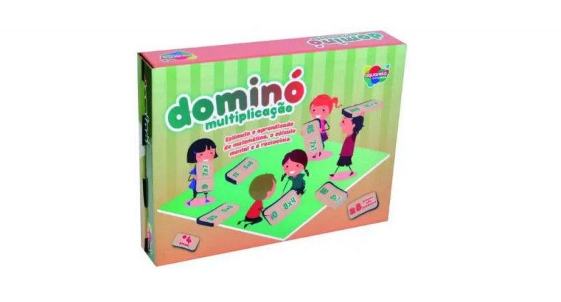 JOGO DOMINO MULTIPLICACAO 28 PECAS MADEIRA - REF. 105 - 1  UNIDADE