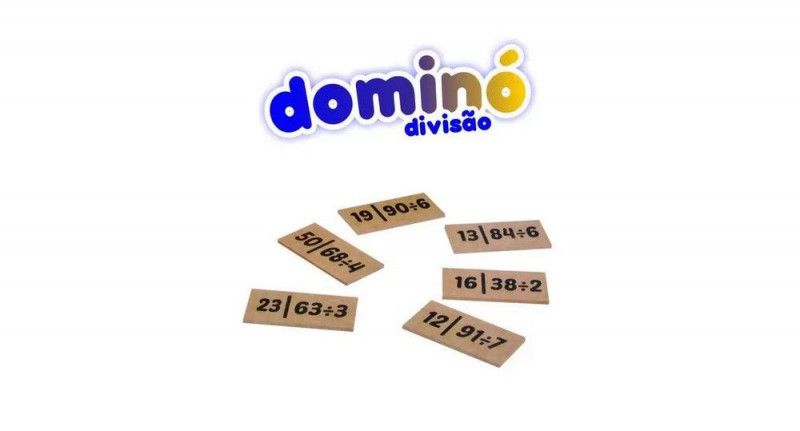 JOGO DOMINO DIVISAO 28 PECAS MADEIRA AQUARELA - REF. 104 - 1 UNIDADE