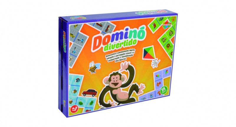 JOGO DOMINO DIVERTIDO 28 PECAS MADEIRA AQUARELA - REF .ANIMAIS - 1 UNIDADE