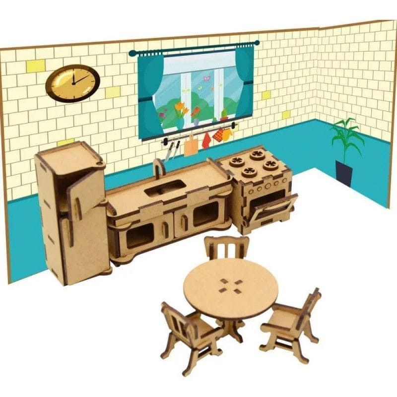 MOVEIS E AMBIENTE P/BONECAS MADEIRA 156 A - COZINHA 1 UNIDADE
