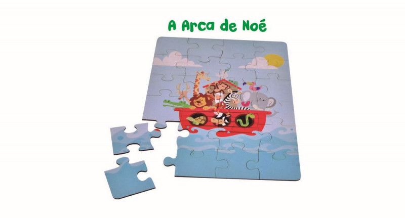 QUEBRA CABECA BIBLICO 24 PECAS MADEIRA AQUARELA - A ARCA DE NOE - 1 UNIDADE