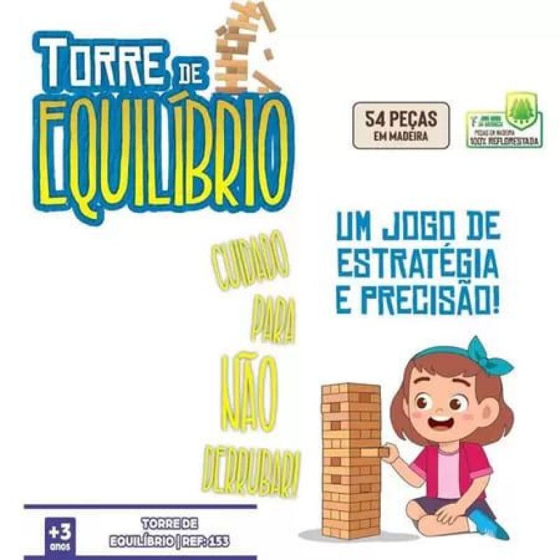 TORRE DE EQUILIBRIO 54PC MADEIRA 153 AQUARELA - 1 UNIDADE