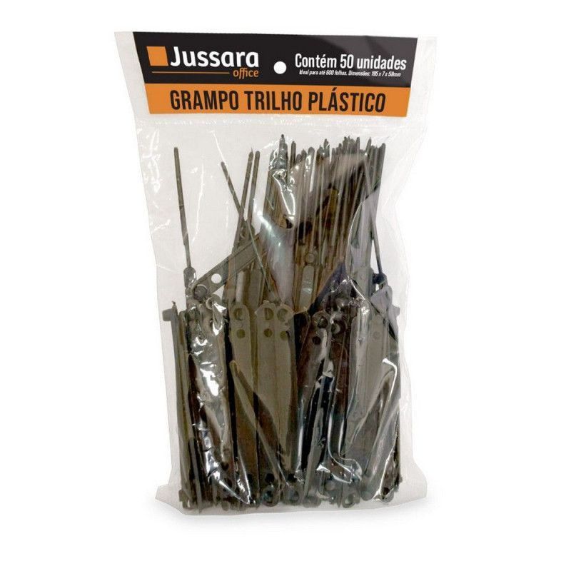 GRAMPO TRILHO PLASTICO PRETO JUSSARA - GRPPTPCT PACOTE COM 50 UNIDADES