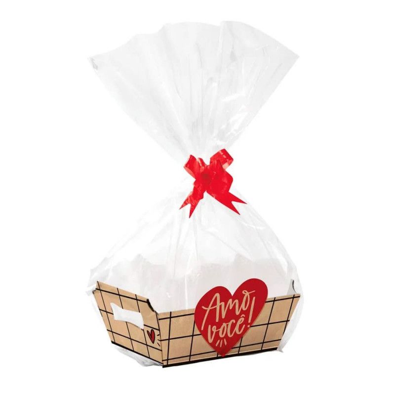 KIT CESTA AMO MUITO P 18X13X7,5CM CROMUS - 13200295 1 UNIDADE
