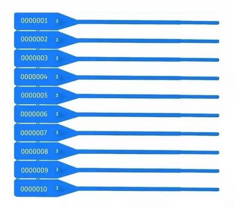 LACRE SEGURANCA 16CM NUMERADO C/100 JW - AZUL 1 PACOTE