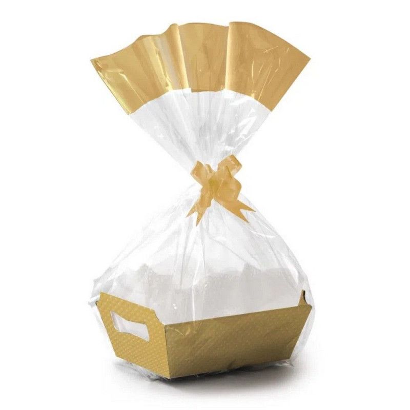 KIT CESTA CRISTALINO OURO MG 27 X 18,5 X 9,5 CM - REF. 262353-AC - 1 UNIDADE