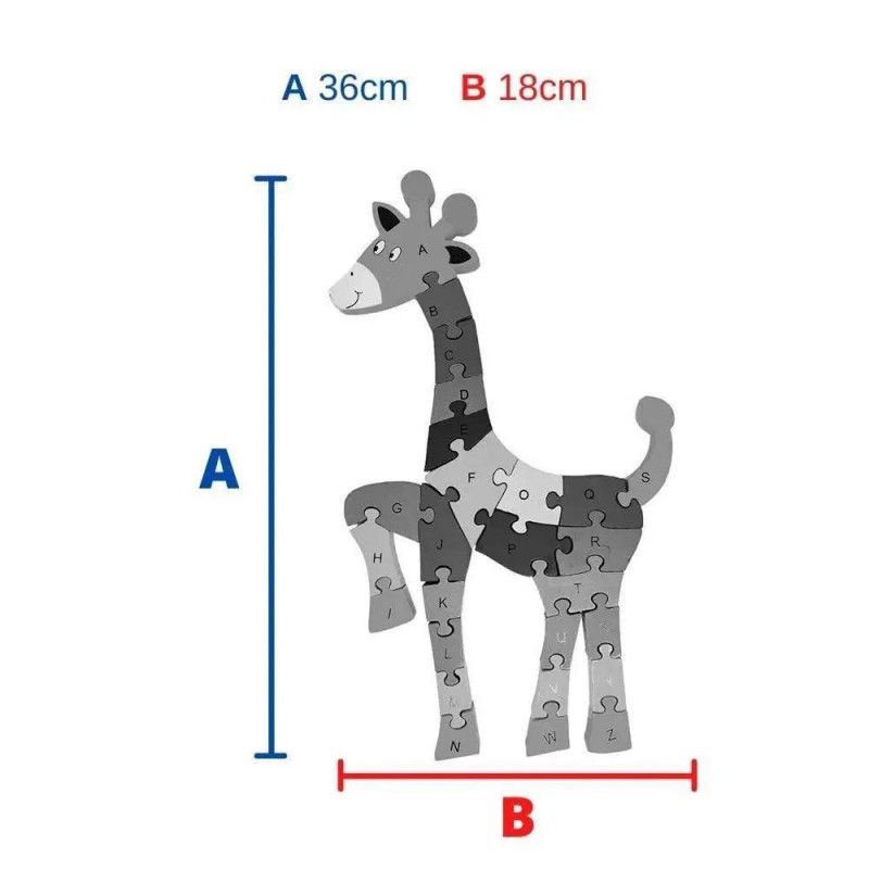 QUEBRA CABECA GIRAFA MDF 26 PEÇAS TOYMIX - REF. 336.9.91 - 1 UNIDADE