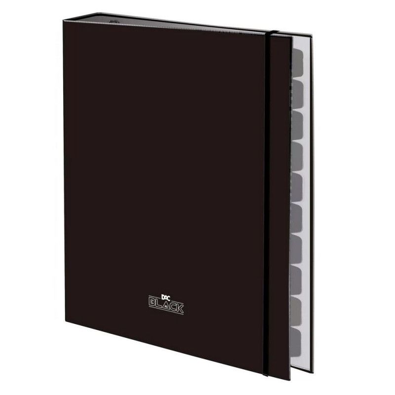 FICHARIO UNIVERSITARIO 4 ARGOLAS 48 FOLHAS ALL BLACK COM ELASTICO - REF. 4139 - 1 UNIDADE