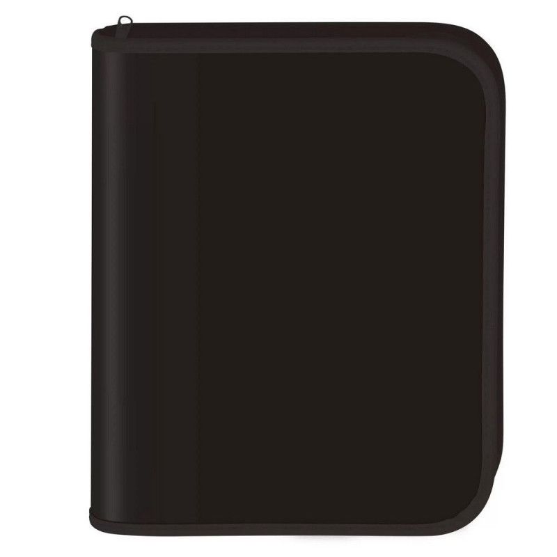 FICHARIO UNIVERSITARIO 4 ARGOLAS 48 FOLHAS ALL BLACK COM ELASTICO - REF. 4140 - 1 UNIDADE