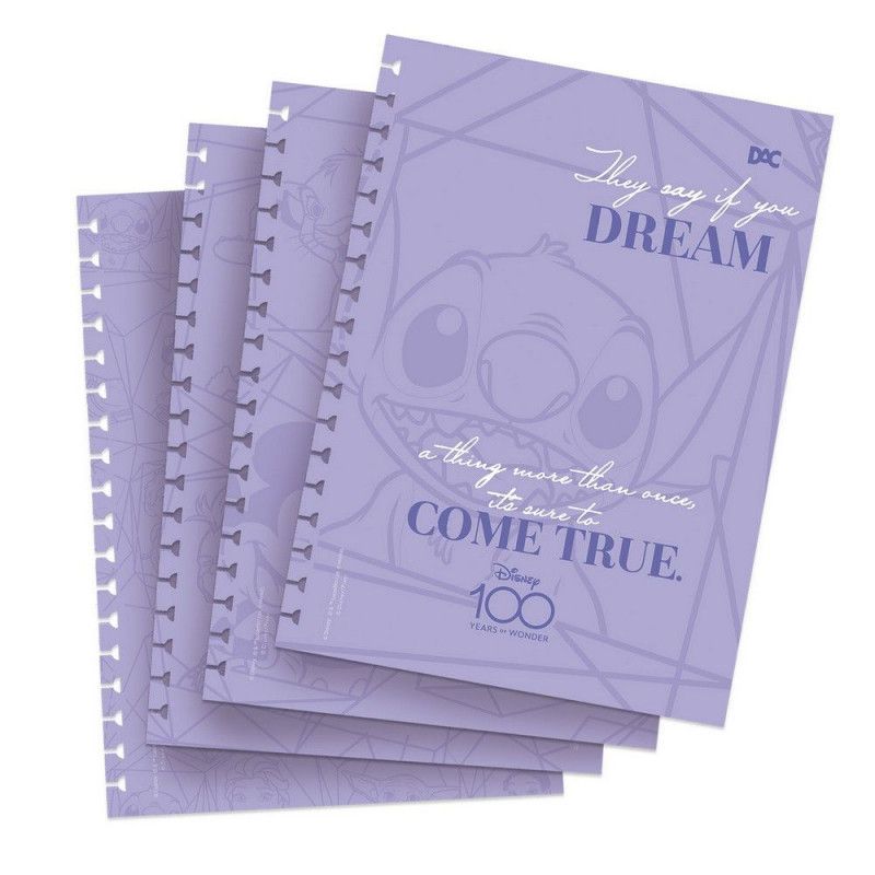 CADERNO SMART COLEGIAL DISNEY 100 COLEÇÃO ESPECIAL COM 80 FOLHAS REPOSICIONÁVEIS 90G – REF. 4047 – 1 UNIDADE