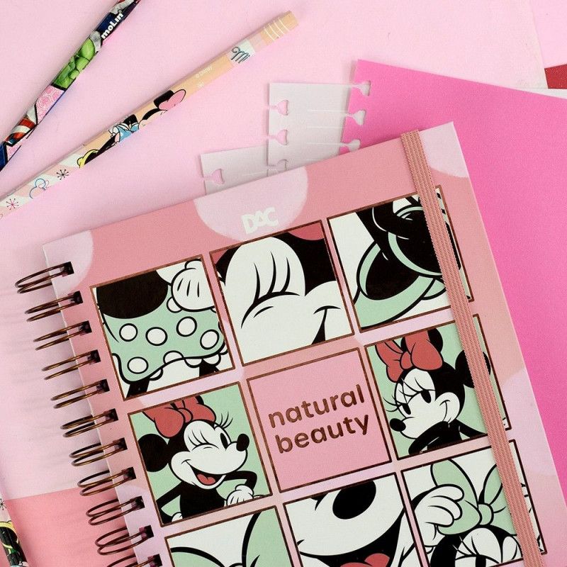 CADERNO SMART COLEGIAL UNIVERSITÁRIO COM FOLHAS E DIVISÓRIAS REPOSICIONÁVEIS DISNEY MINNIE – REF. 4202 – 1 UNIDADE