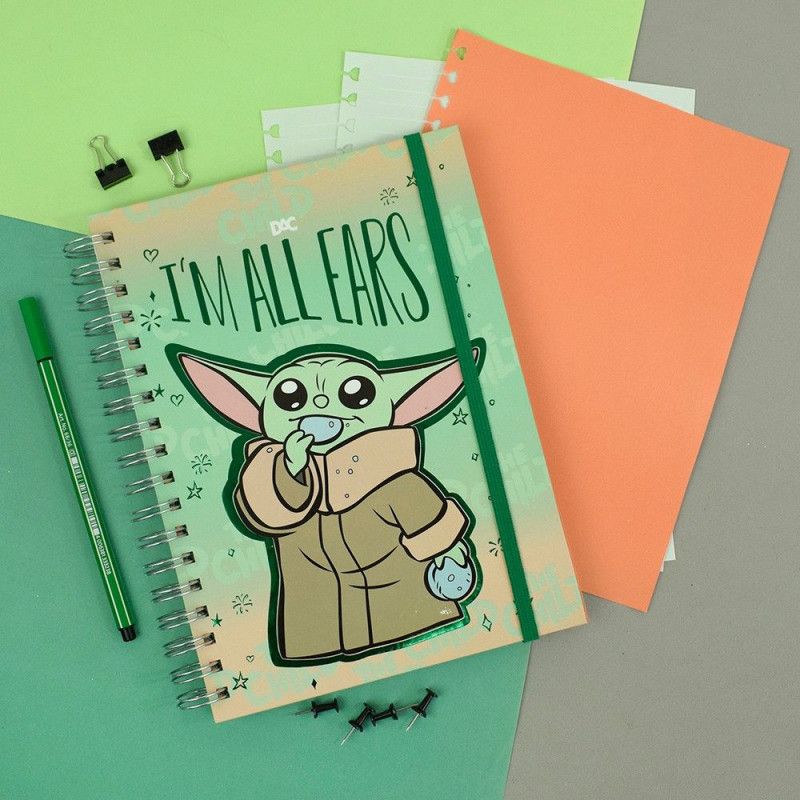CADERNO SMART COLEGIAL COM FOLHAS E DIVISÓRIAS REPOSICIONÁVEIS LUCAS FILM STAR WARS MANDALORIAN – REF. 4215 – 1 UNIDADE
