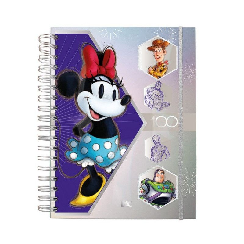 CADERNO SMART MINI DISNEY 100 COLEÇÃO ESPECIAL COM 80 FOLHAS REPOSICIONÁVEIS 90G – REF. 4048 – 1 UNIDADE