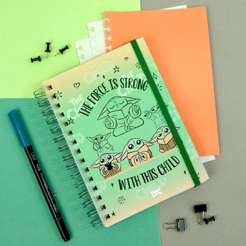 CADERNO SMART MINI COM FOLHAS E DIVISÓRIAS REPOSICIONÁVEIS LUCAS FILM STAR WARS MANDALORIAN – REF. 4216 – 1 UNIDADE
