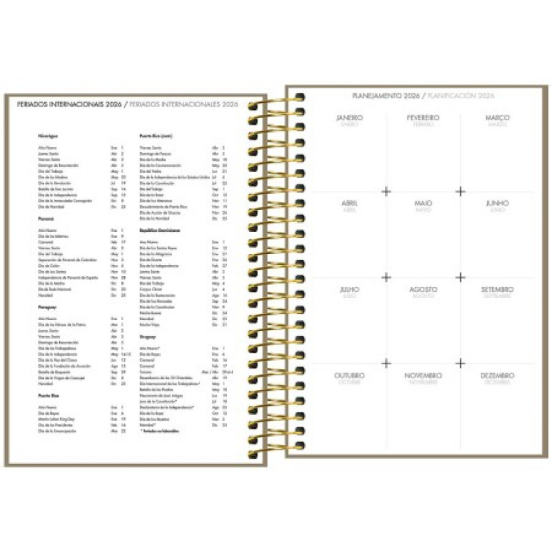 AGENDA ESPIRAL NAPOLI CORES M5 TILIBRA 2026 - REF. 347779 - PACOTE COM 5 UNIDADES