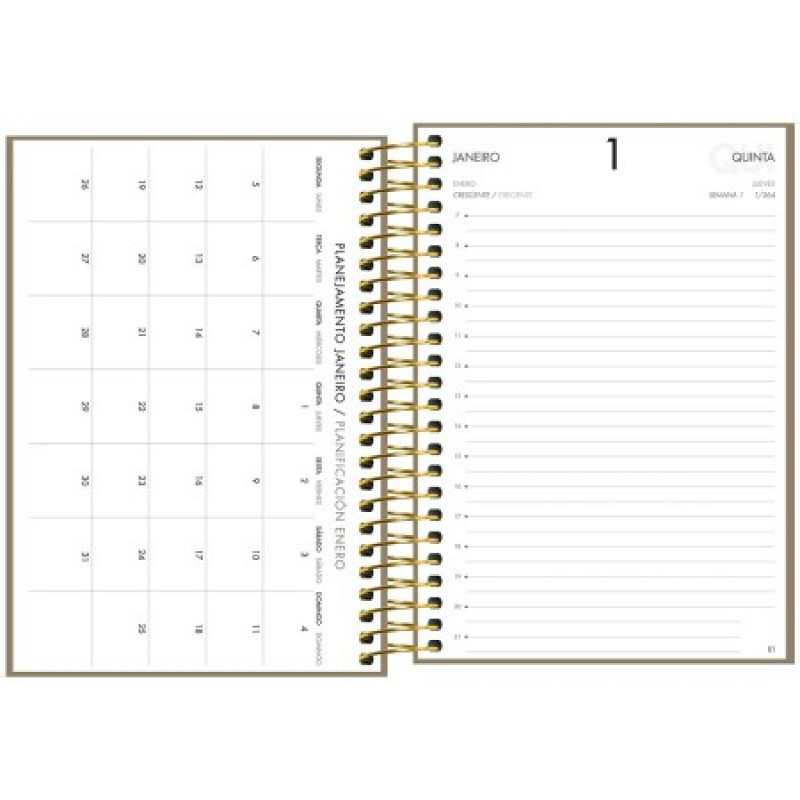 AGENDA ESPIRAL NAPOLI CORES M5 TILIBRA 2026 - REF. 347779 - PACOTE COM 5 UNIDADES