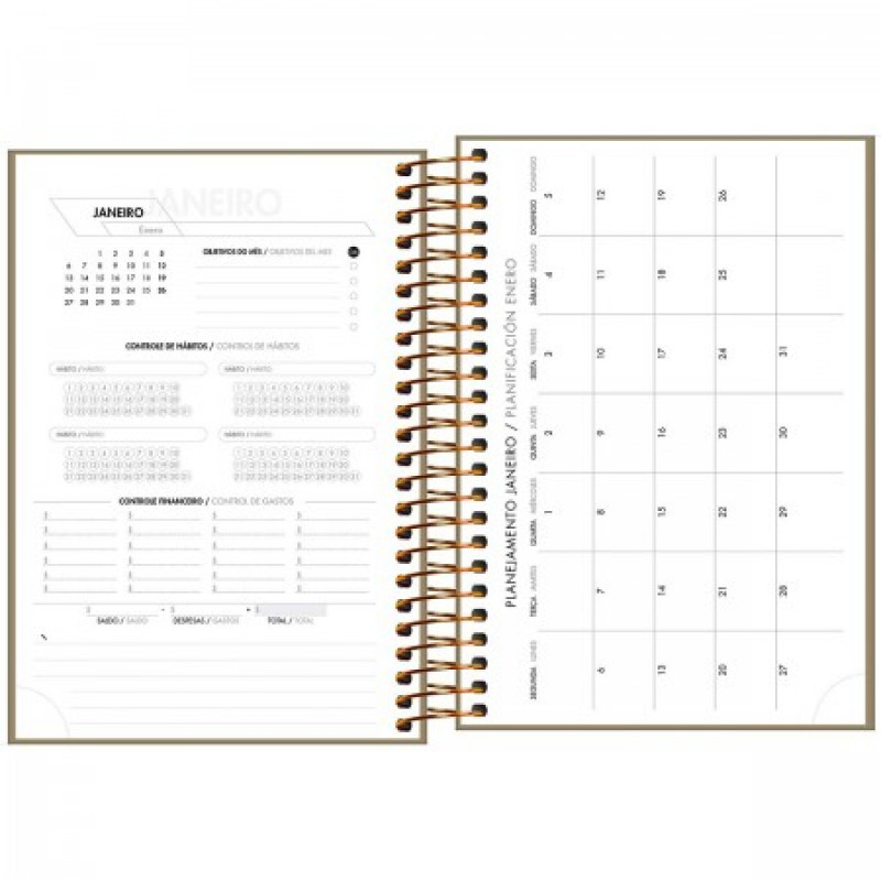 AGENDA ESPIRAL NAPOLI CORES M5 TILIBRA 2026 - REF. 347779 - PACOTE COM 5 UNIDADES
