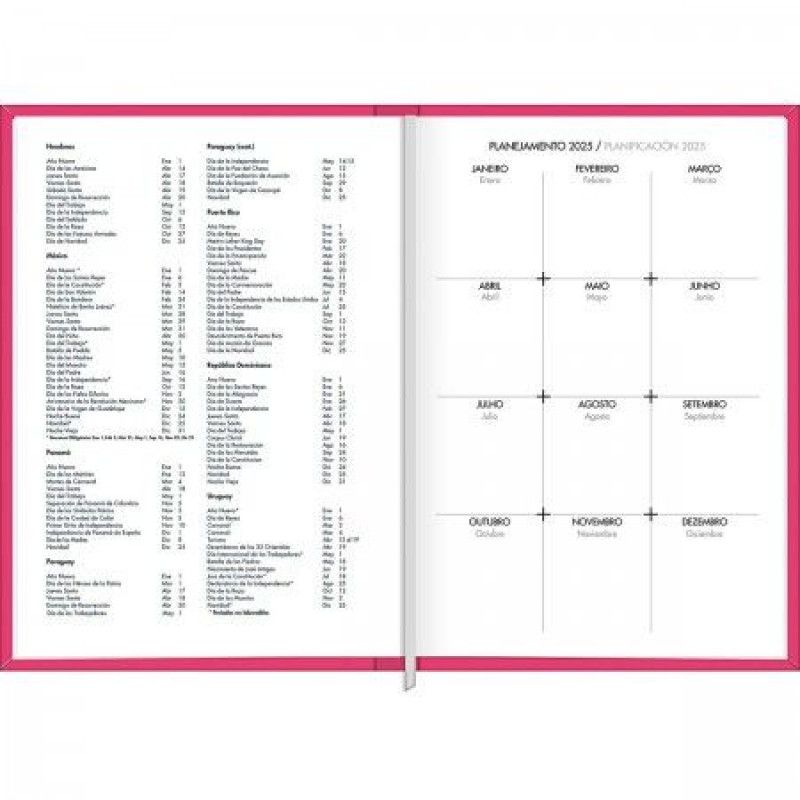 PLANNER COSTURADO NAPOLI CORES M3 TILIBRA 2025 - REF. 347752 - PACOTE COM 5 UNIDADES SORTIDAS
