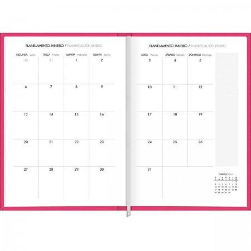 PLANNER COSTURADO NAPOLI CORES M3 TILIBRA 2025 - REF. 347752 - PACOTE COM 5 UNIDADES SORTIDAS