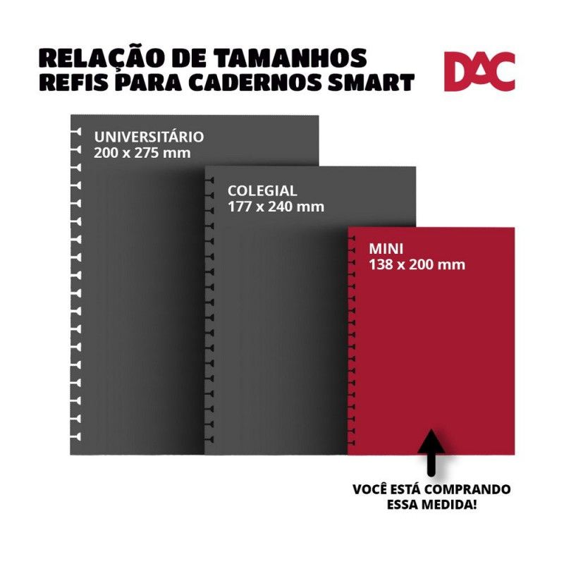 BLOCO DE CADERNO 48FL SMART 1/4 BRANCO 90G DAC - REF. 4142RE - PACOTE COM 10 BLOCOS