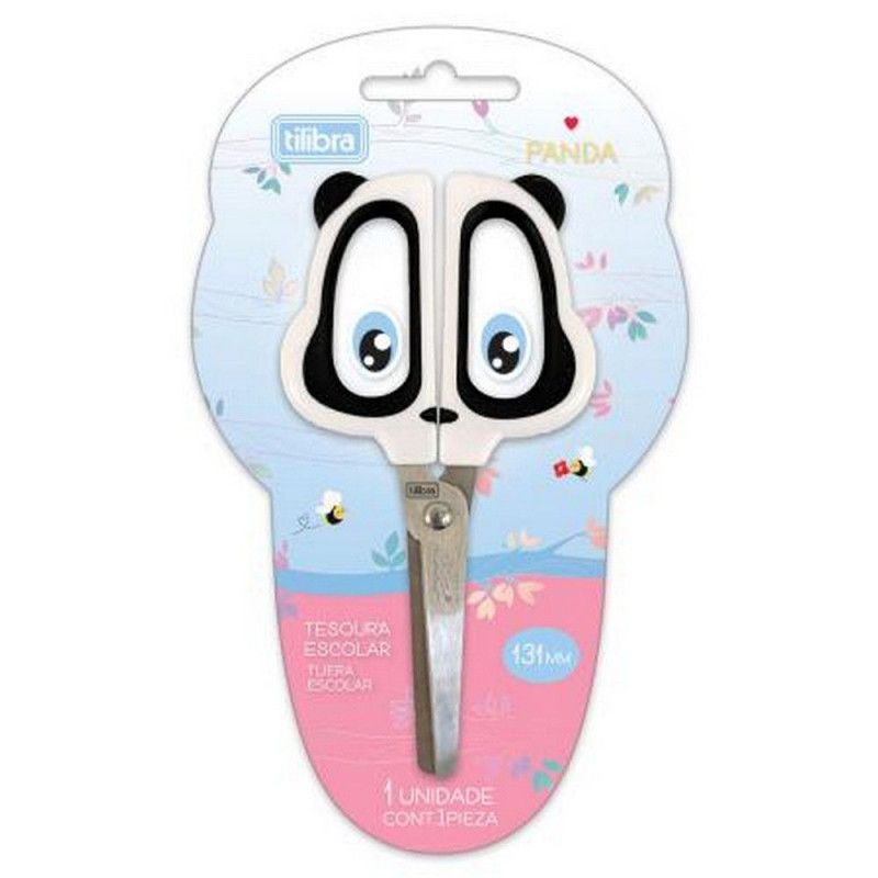 TESOURA ESCOLAR 13CM PANDA TILIBRA - REF. 34655 - 1 UNIDADE