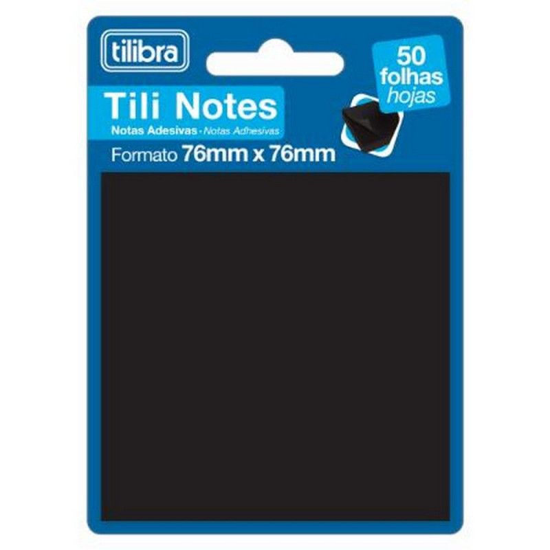 BLOCO ADESIVO ANOTACAO 76 X 76MM 50 FOLHAS PRETO TILIBRA - REF. 33740 - 1 UNIDADE
